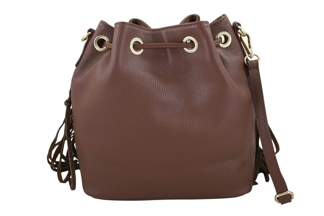 Torebka skórzana boho style - Brązowa