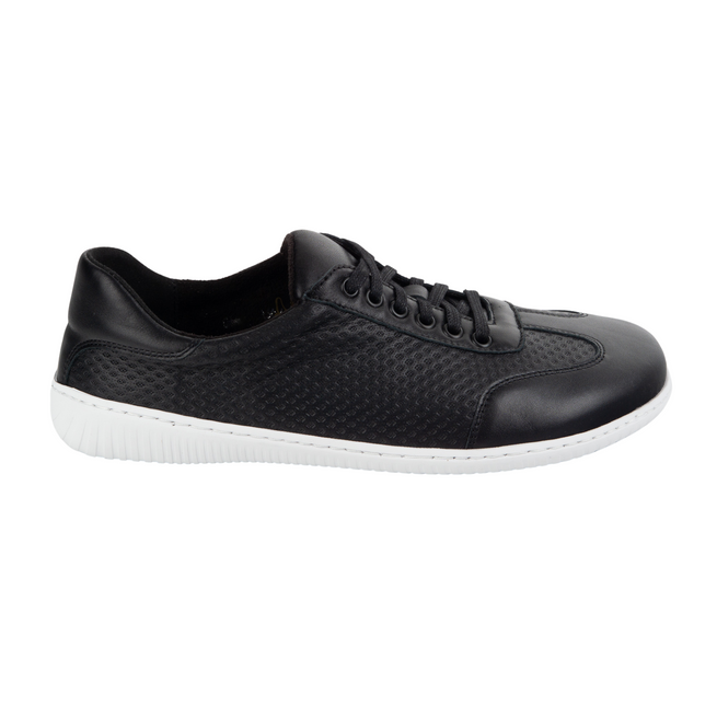 Pánské barefoot minimalistické kožené boty 0742WK black embossed