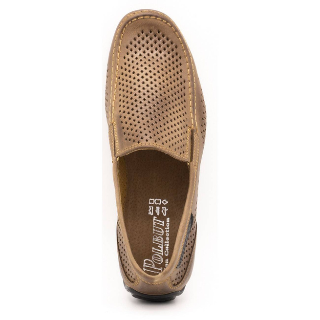 Pánské kožené mokasíny 2105P hnědé