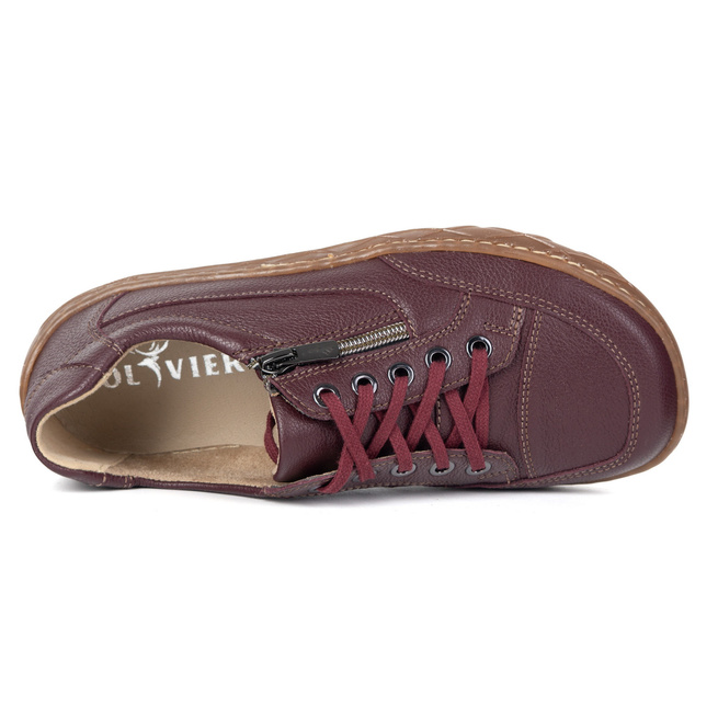 BAREFOOT Damskie minimalistyczne półbuty skórzane OLIVIER 770/2 bordowe