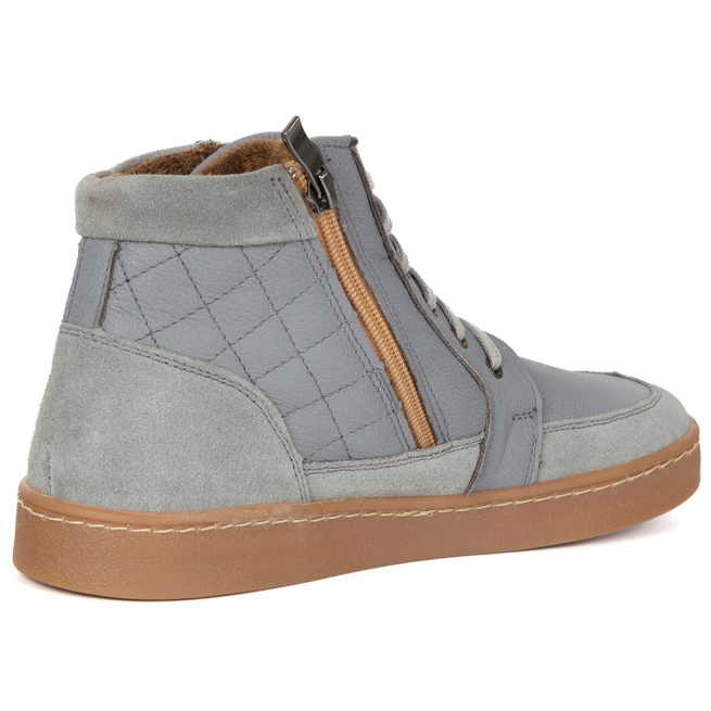 Buty damskie zimowe barefoot skórzane Z-B05 szare
