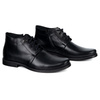 Męskie trzewiki skórzane Olivier 337LU – niskie sznurowane z zamkiem czarne