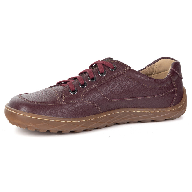 BAREFOOT Damskie minimalistyczne półbuty skórzane OLIVIER 770/2 bordowe