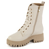 Dámské zateplené kožené boty 401BB pea beige
