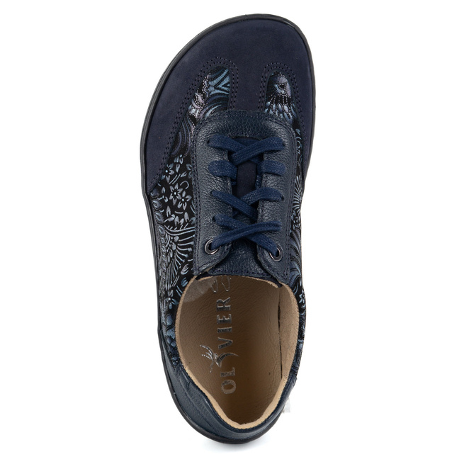 Buty barefoot damskie skórzane minimalistyczne OLIVIER 1287 granatowe