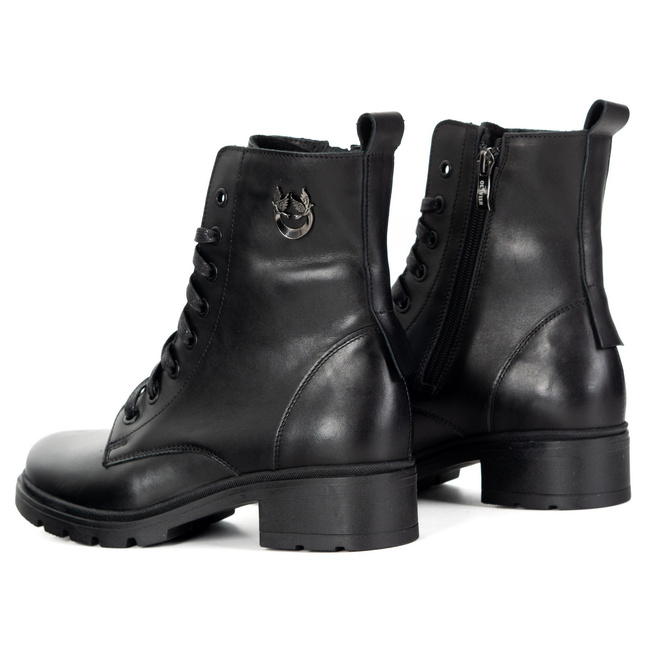 Botki damskie skórzane 1786POL czarne lico