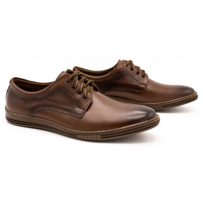 Skórzane buty męskie 295LU brązowe
