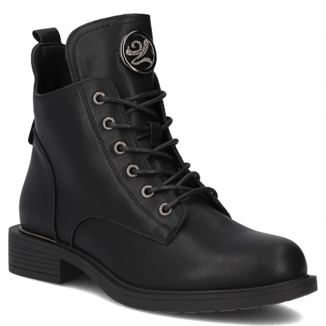 Skórzane trzewiki Filippo DBT7436/25 BK