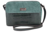 Stylová tříkomorová crossbody kabelka - tmavě zelená