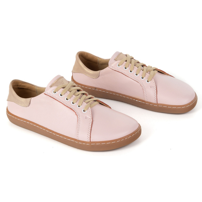 Aura: Růžové dámské kožené tenisky naboso | Módní minimalistické boty, Zero Drop