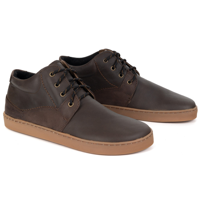 Pánské barefoot zateplené kožené boty Olivier 116KZ brown