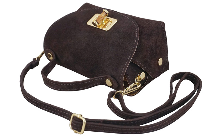 Mała torebka zamszowa wizytowa - Brązowa ciemna