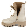Dámské zateplené kožené boty 401BB pea beige