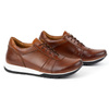 SPORT STYLE 408KZ +6 cm hnědá pánská šněrovací obuv z kůže