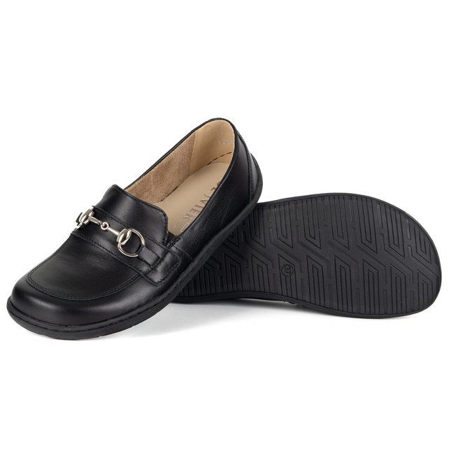 Dámské minimalistické kožené mokasíny Barefoot 1288AR černé