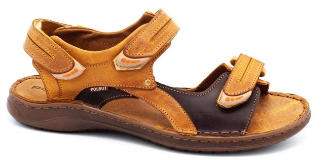 Sandały skórzane SA04 rude