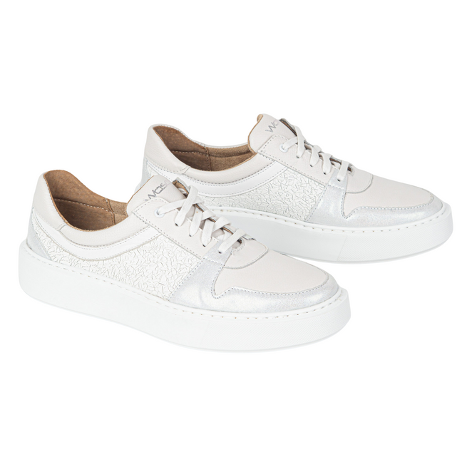 Półbuty damskie sneakersy skórzane 0774W białe