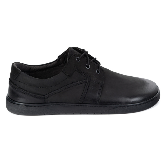 BAREFOOT Męskie buty skórzane sznurowane minimalistyczne 115KZ czarne crazy
