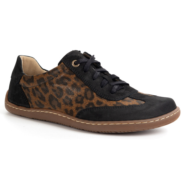 BAREFOOT dámská minimalistická kožená obuv 1287 black nubuck camouflage