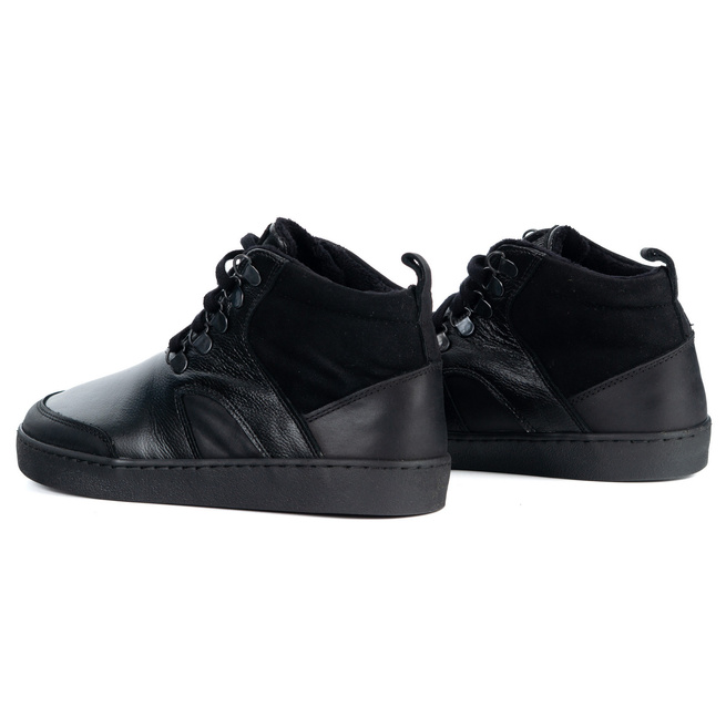 Barefoot zimowe buty skórzane unisex Explorer czarne