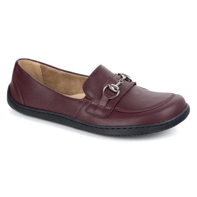 Barefoot damskie mokasyny skórzane minimalistyczne 1288AR bordowe