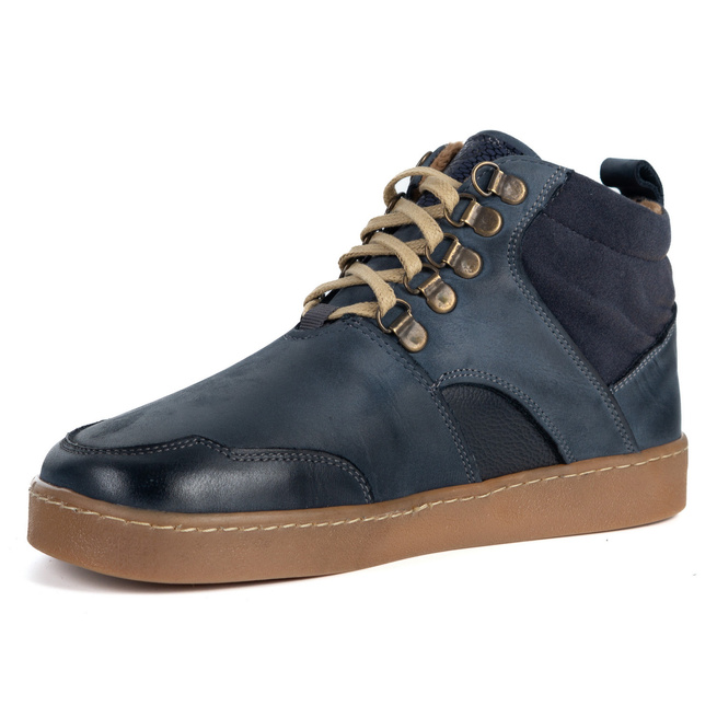 Barefoot unisex zimní kožené boty Explorer blue