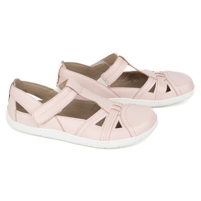 Dámská obuv BAREFOOT Ultralight polobotky Olivier 1285 velcro powder pink