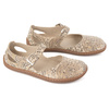 Damskie buty barefoot ze skóry naturalnej z printem 1284 beżowe