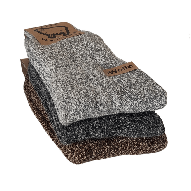 TLUSTÉ TEPLÉ VLNĚNÉ PONOŽKY HNĚDÉ