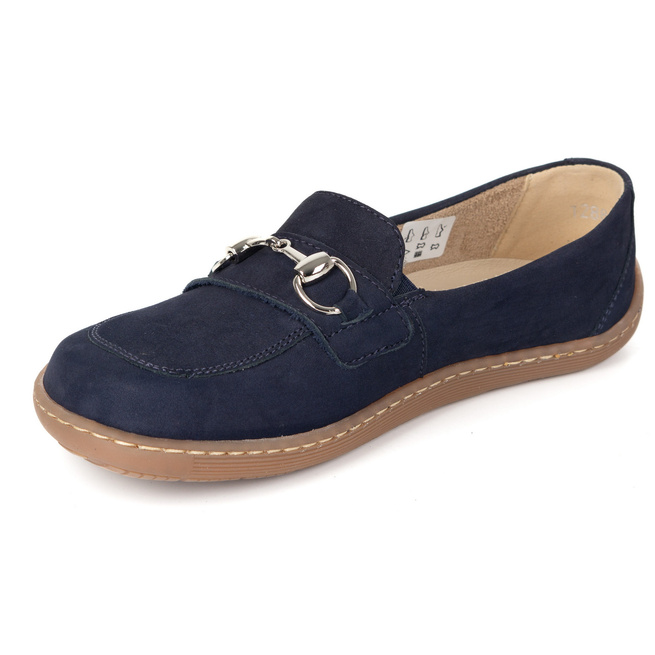 Barefoot damskie mokasyny skórzane minimalistyczne 1288AR granatowe nubuk