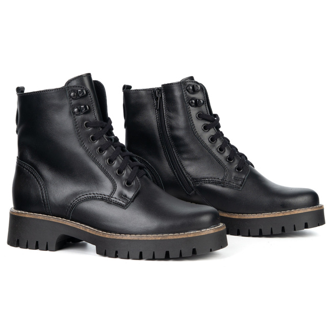 Olivier Elara – skórzane botki zimowe z wełną naturalną