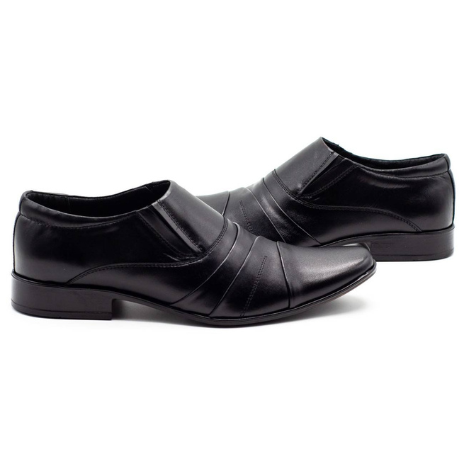 Kožené společenské nazouvací boty 206 černá