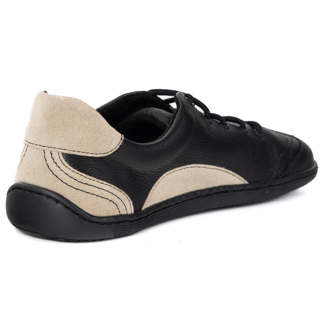 Półbuty barefoot damskie skórzane Wasak 0800W czarne