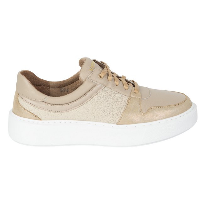 Półbuty damskie sneakersy skórzane 0774W beżowe
