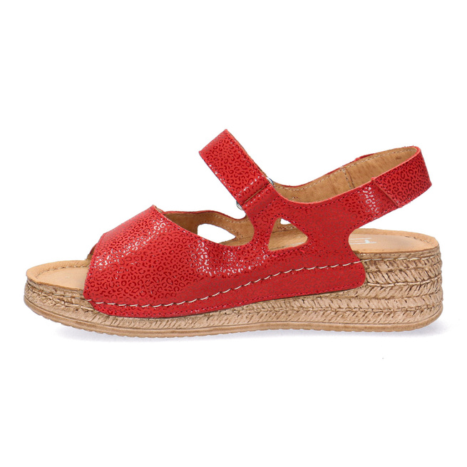 Elegantní kožené dámské sandály Pollonus red puma 5-1642-001