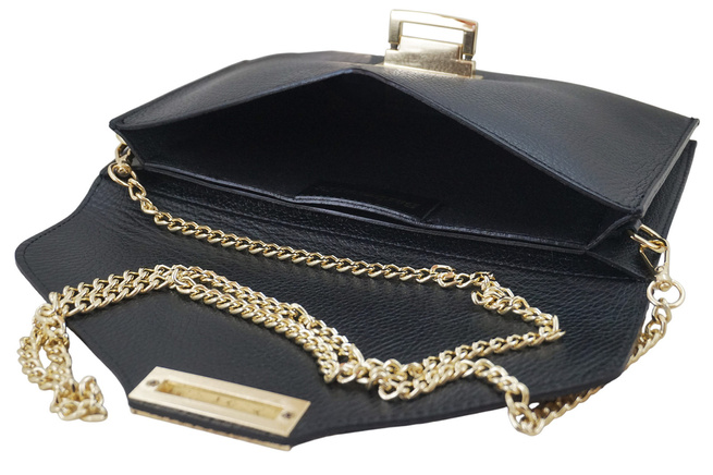 Dámská spojková taška s leopardím vzorem - černá