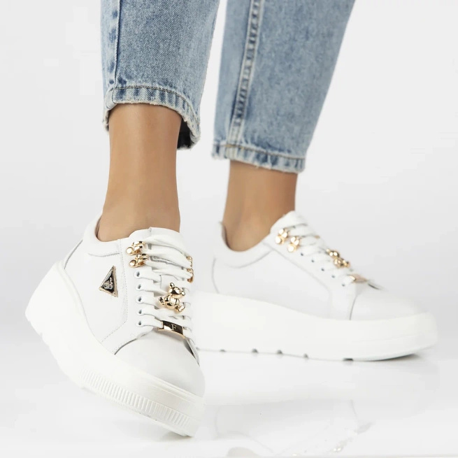 Kožené tenisky Filippo DP6382/24 WH white