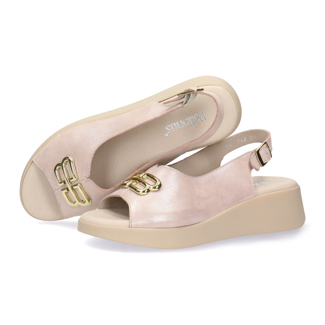 Pollonus dámské kožené sandály 5-1762-005 Satin Pink