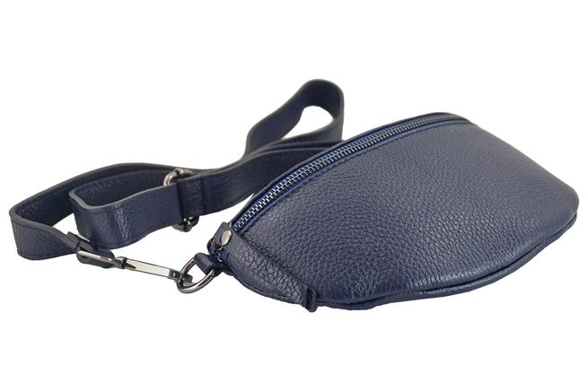Kožený sáček pro mládež / ledvinka - námořnická modř