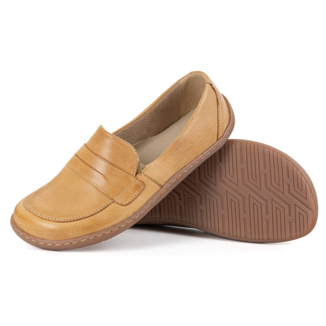 Dámské kožené mokasíny Barefoot minimalistické letní 1280 sand