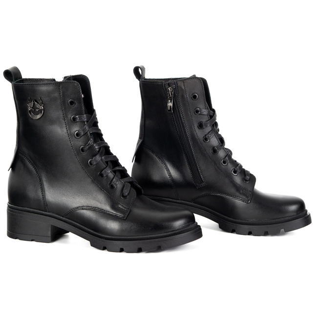 Botki damskie skórzane 1786POL czarne lico