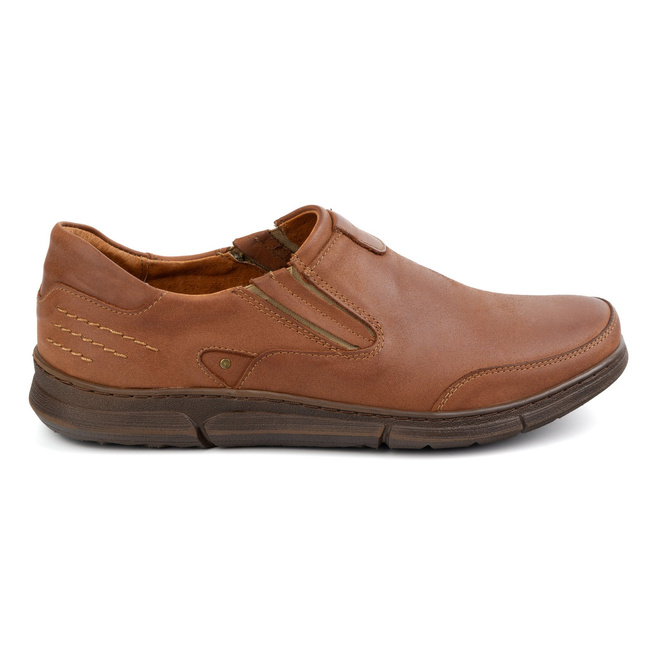 Buty męskie wsuwane skórzane J51 camel