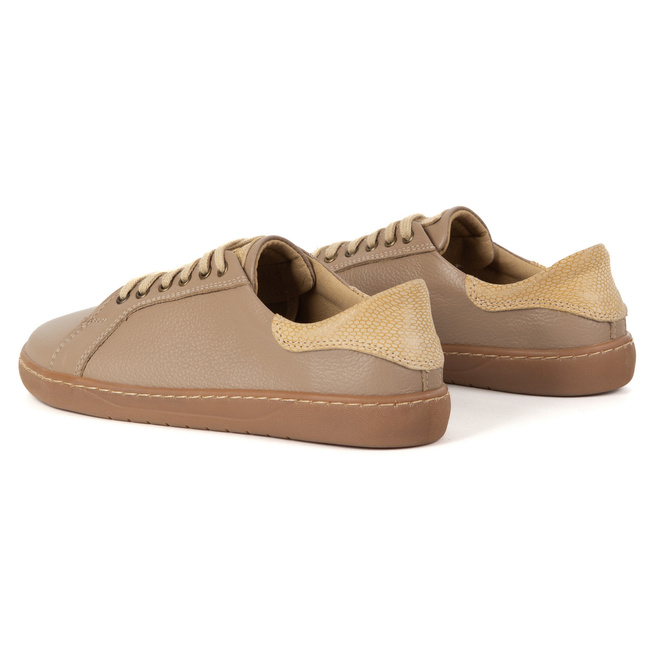 Aura: Cappuccino Dámské kožené boty naboso | Pohodlné tenisky s nulovým dropem