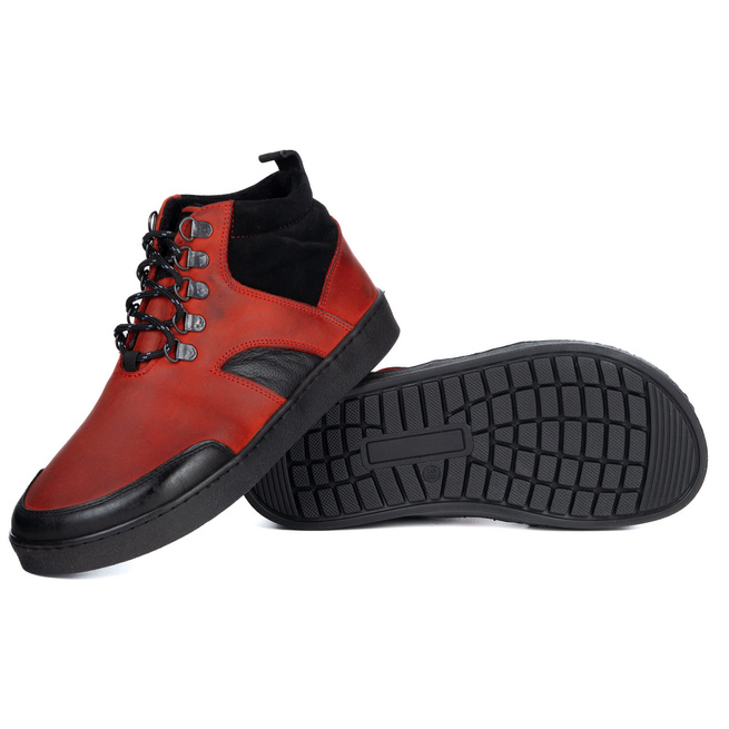 Barefoot unisex zimní kožené boty Explorer red