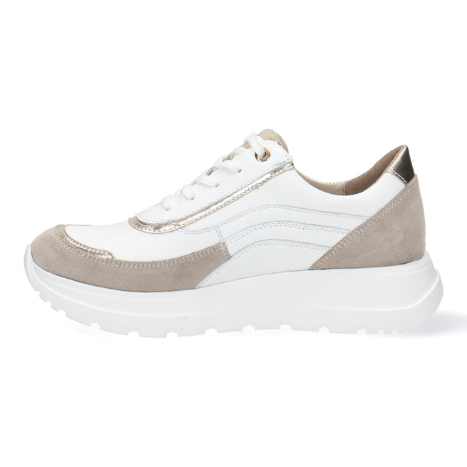 Pollonus dámské kožené polobotky white+beige 5-1721-004