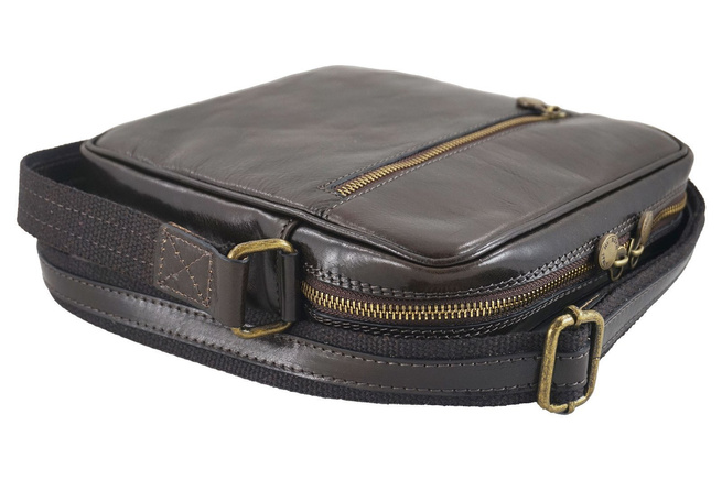 Męska torba CASUAL z regulowanym paskiem - Brązowa