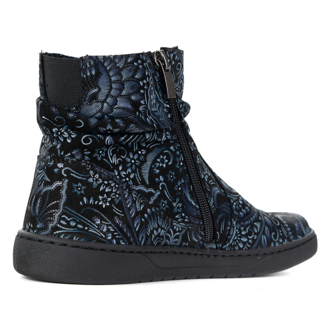 Dámské boty barefoot zateplené zipem 1297 navy blue