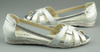 Damskie buty skórzane ażurowe srebrne 2020