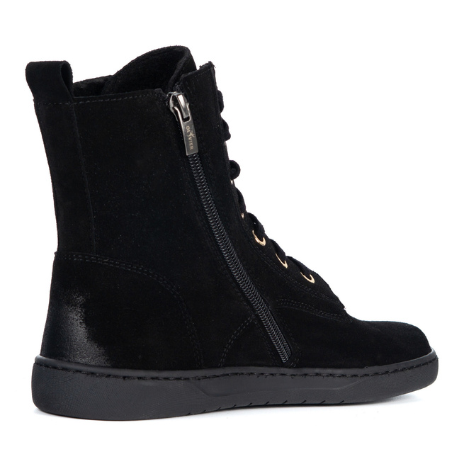 Buty damskie barefoot zimowe skórzane Olivier Liv 1303 ocieplane czarne nubuk