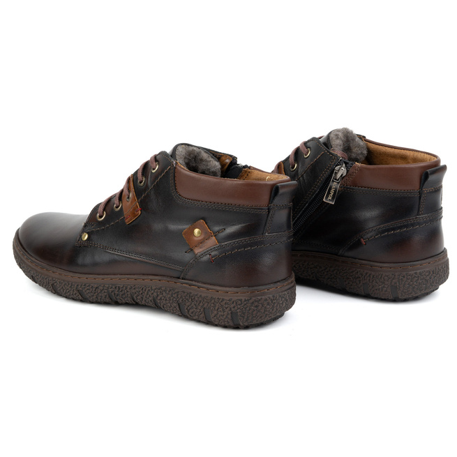 Pánské zateplené kožené zimní boty KAMPOL 108/K kabir